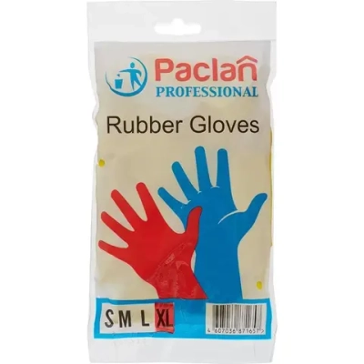Перчатки резиновые Paclan Professional латекс с хлопковым напылением желтые размер XL