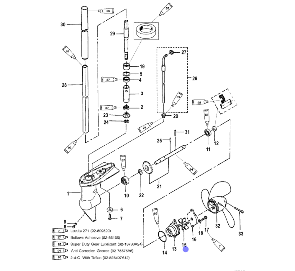 Крыльчатка помпы Mercury M2.2-M3.3 (47-95289)
