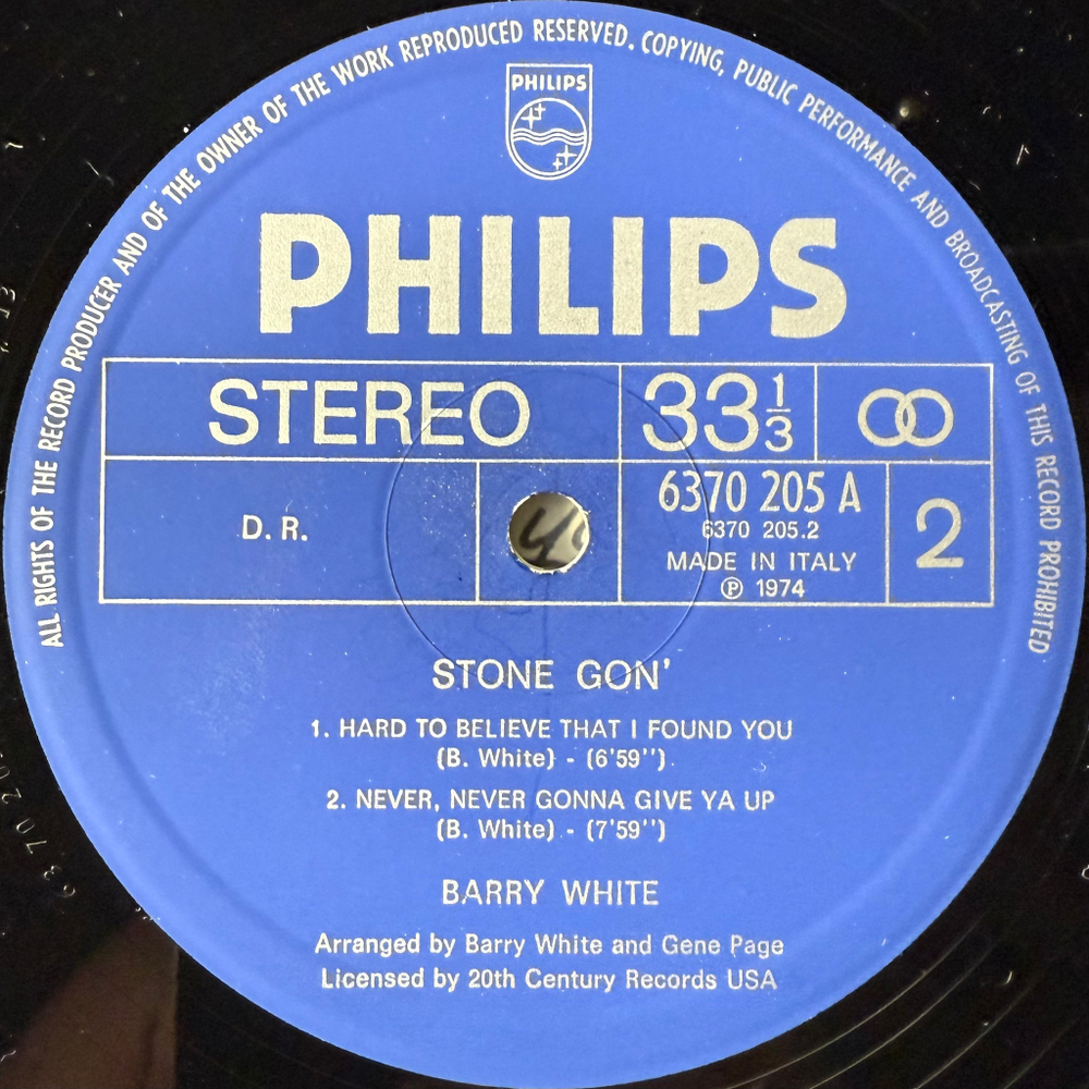 Barry White – Stone Gon (Италия 1974г.)