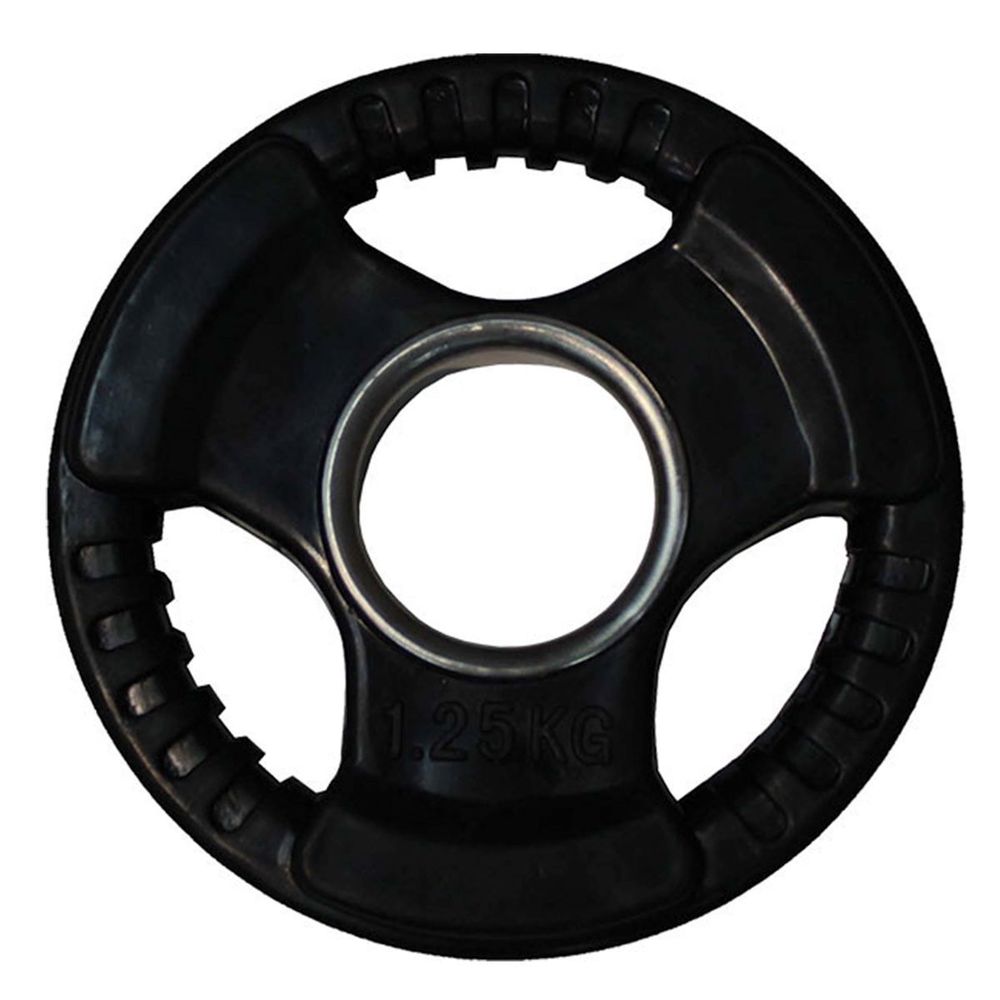 Диск обрезиненный (три хвата, черный) D51 мм PROFI-FIT  1,25 кг