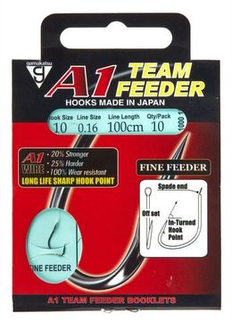 Крючки с поводком Gamakatsu BOOKLET A1 FINE FEEDER разм. 10-0.16мм 100см 10шт.