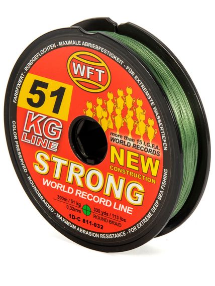 Леска плетёная WFT KG STRONG Green 300 м, 0,32 мм