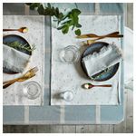 Скатерть IKEA NISSOGA (НИССОГА), Светло-голубой в клетку, 145х240 см