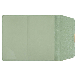 Escalada Ежедневник недатированный ESCALADA, А5, 160 л., арт. 70669/ 15 СТРАУС ОЛИВКОВЫЙ (кожзам: 126х211 мм, твёрдый переплёт, материал обложки: искусственная кожа "Страус"; способ крепления блока: ниткошвейный; декор: металлический шильд с декоративной мета