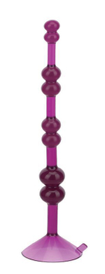 Фиолетовая анальная цепочка на присоске LOVE THROB PURPLE - 17,8 см. (Цвет: фиолетовый)