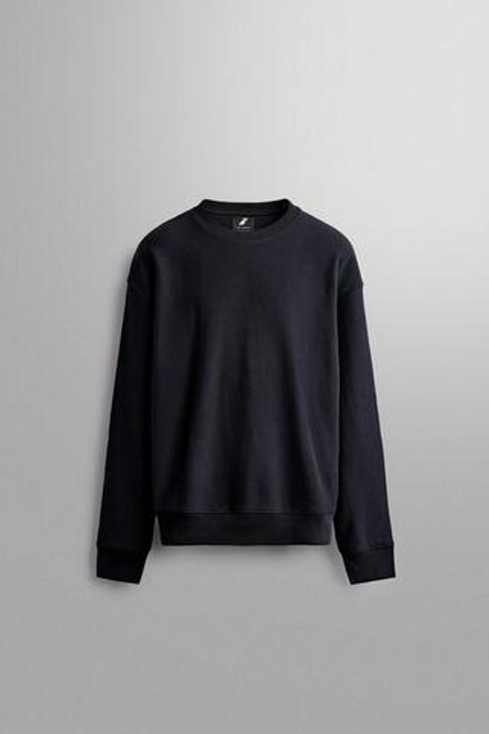 ZARA ХЛОПКОВАЯ ТОЛСТОВКА С КРУГЛЫМ ВЫРЕЗОМ, МОРСКОЙ СИНИЙ