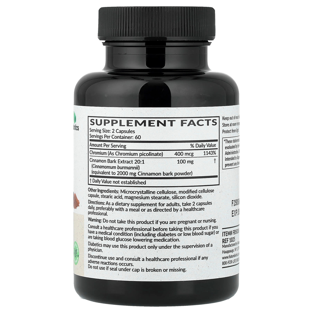 Futurebiotics, корица с пиколинат хрома, 120 вегетарианских капсул