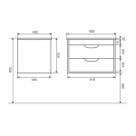Тумба с раковиной для ванной Uperwood Modul 65 см, подвесная, матовая, черная