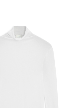Massimo Dutti Футболка с высоким вротником из 100% шелка - Limited Edition, белый