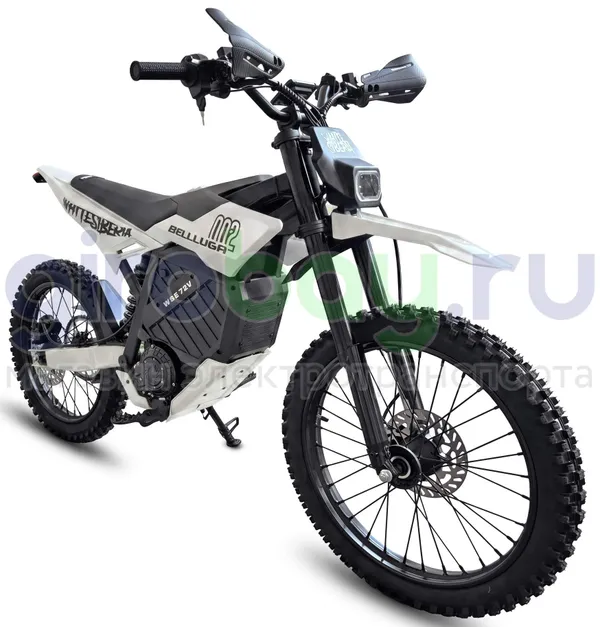 Электромотоцикл Эндуро WHITE SIBERIA BELLLUGA 02 6000W (72V/27Ah) - Белый фото №1