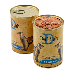 НАБОР Консервы DELISH для собак с кроликом - 18 шт х 400 гр