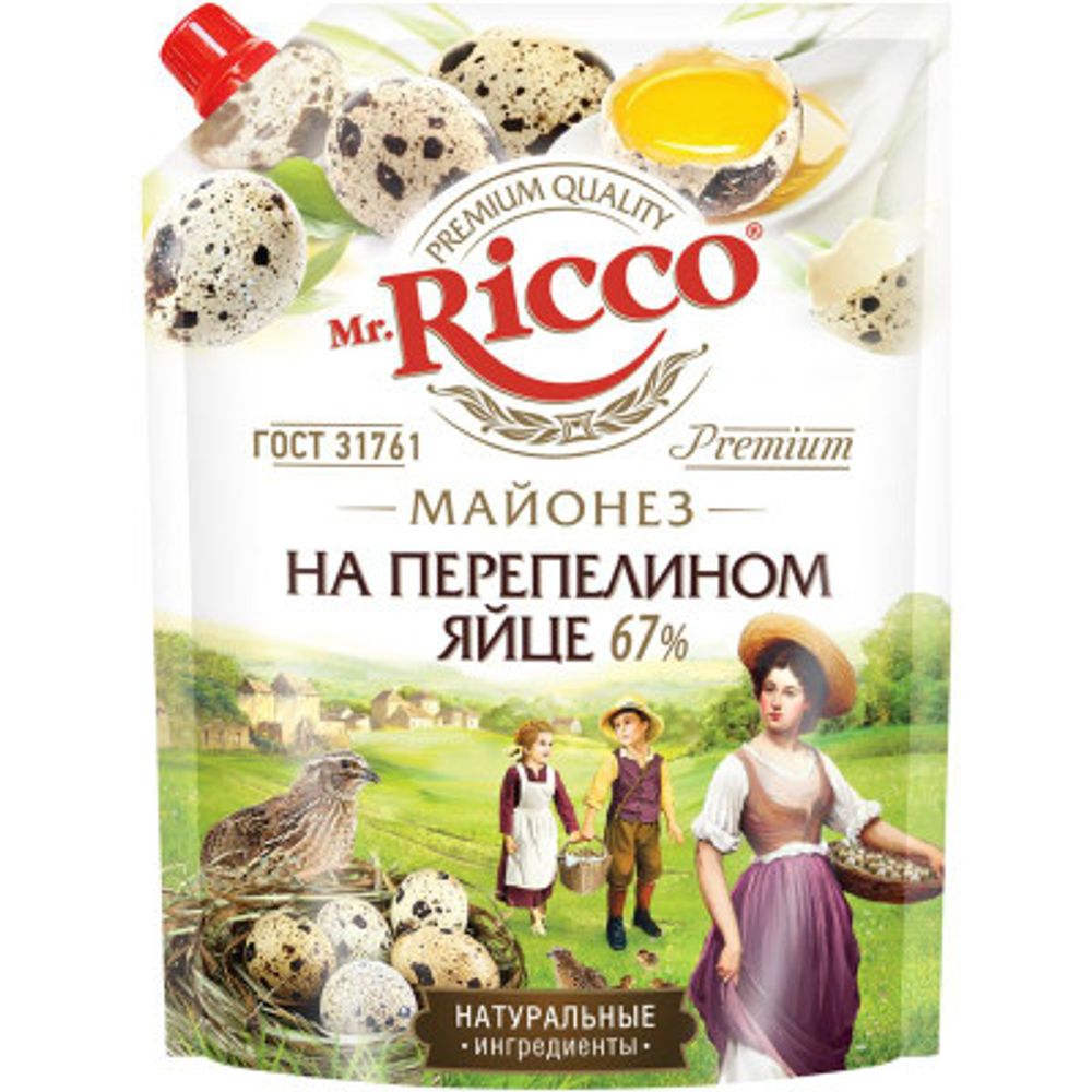 Майонез МИСТЕР РИККО 67% на перепел яйц 630мл