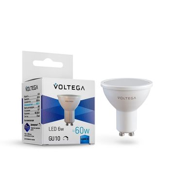 Диммируемая светодиодная лампа Simple MR16 6W 4000K 110° GU10 DIM (8458) VG2-S2GU10cold6W-D Voltega