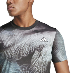 Мужская теннисная футболка Adidas Printed T-Shirt Pro - black/green