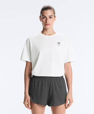 Oysho Футболка Boxy из смесового хлопка с надписью, белый