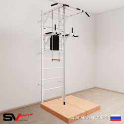 Шведская стенка Sv Sport 5464 (Турник рукоход/Брусья/Канат/Трапеция/Мат 1м)