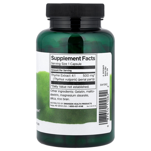Swanson Vitamins, Лист чабреца, 500 мг, 120 капсул
