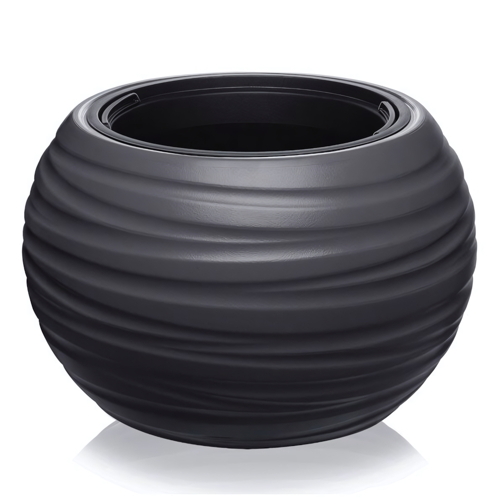 Кашпо "Луна" V=36л D435 mm со вставкой V=9л цвет графитовый