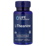 Life Extension, L-теанин, 60 вегетарианских капсул (100 мг в 1 капсуле)