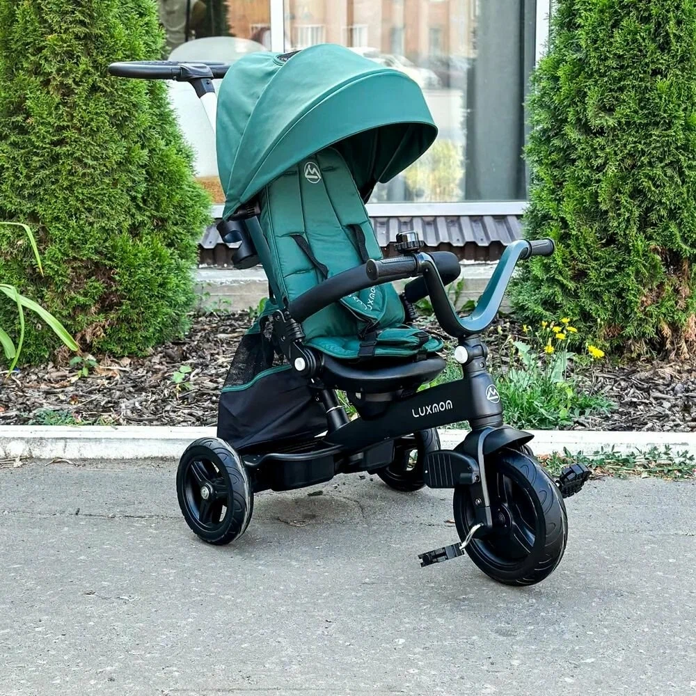 Трехколесный велосипед Luxmom 3001 (с поворотным сиденьем, зеленый)