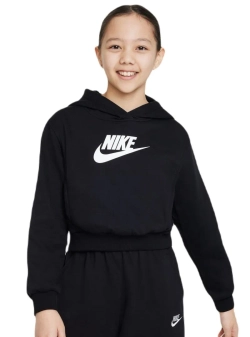 Детская теннисная куртка Nike Sportswear Club Fleece Crop - black/white