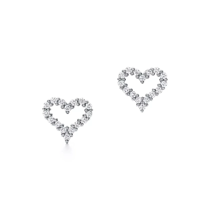 Серьги из платины с бриллиантами 💠Tiffany. Heart