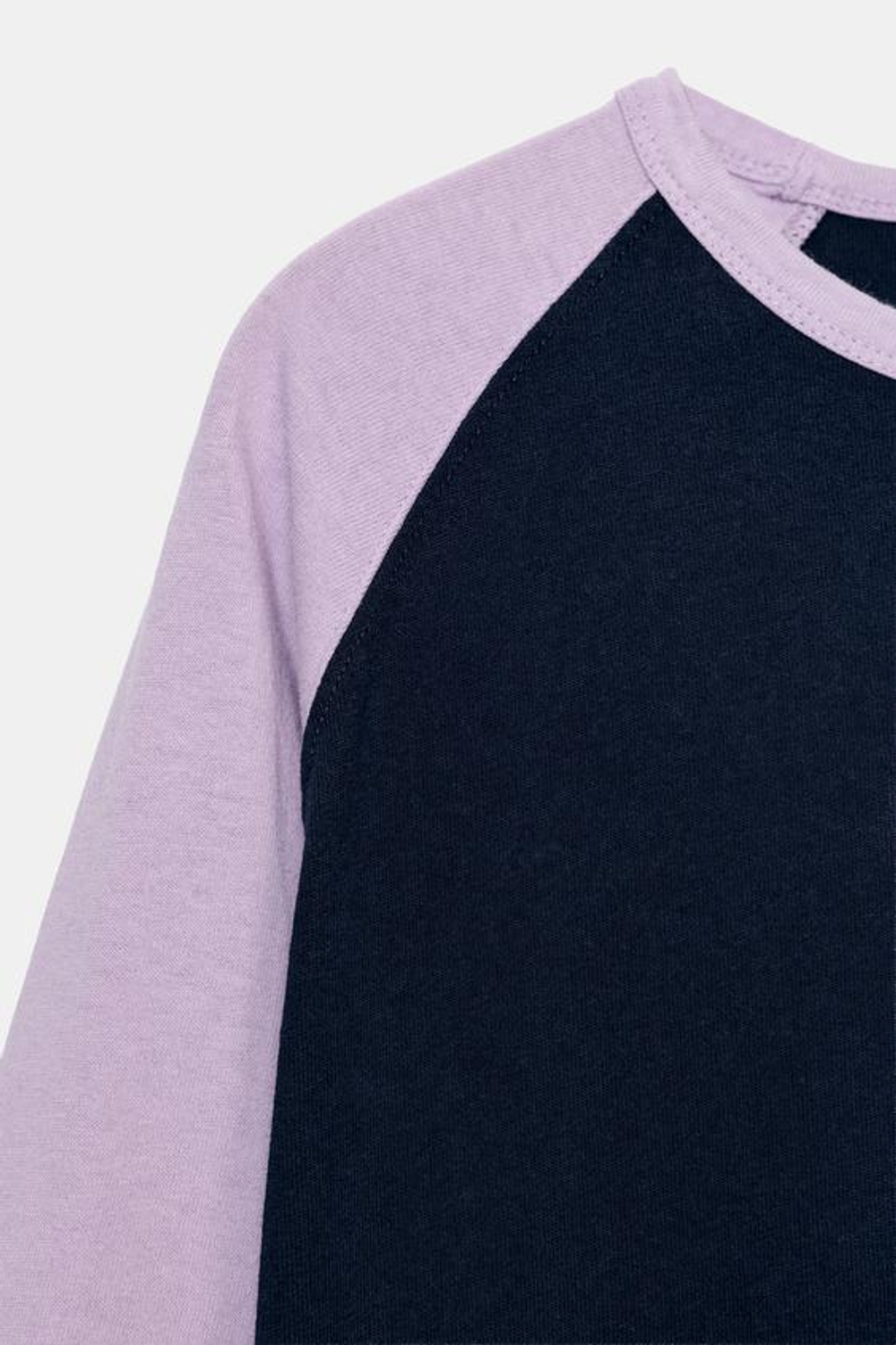 ZARA КОМБИНИРОВАННАЯ ФУТБОЛКА РЕГЛАН, СИРЕНЕВЫЙ