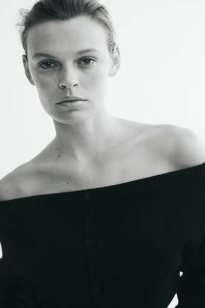 Кардиган с открытыми плечами из букле - H&M