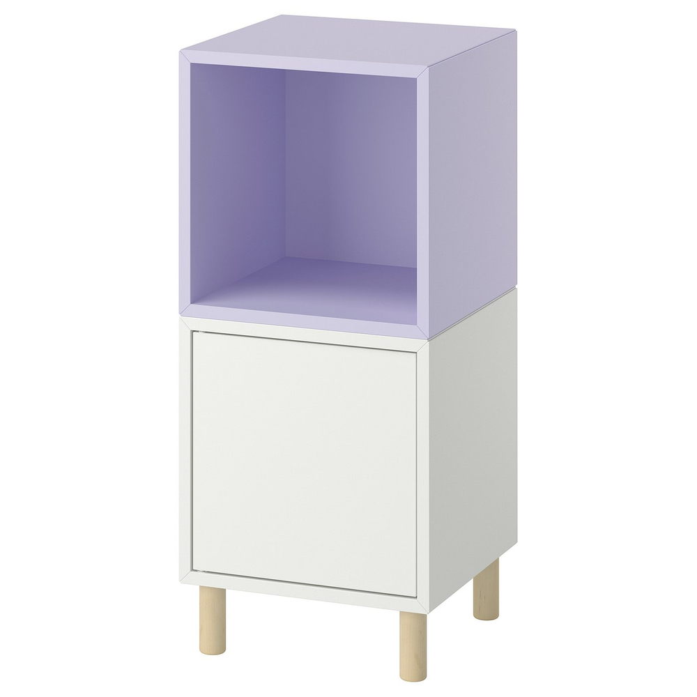 IKEA EKET  (ИКЕА ЕКЕТ)  -  Комбинация шкафов на ножках - белый/бледно-фиолетовый, дерево 35x35x80 см