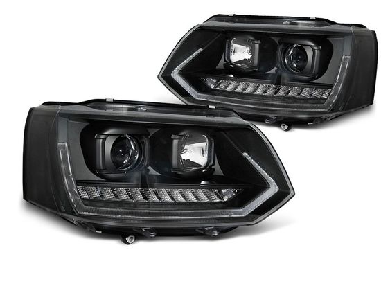 Передние фары Tru DRL для Volkswagen T5 (10-15) динамические черные