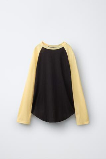 ZARA X PUKAS ФУТБОЛКА PUKAS SURF С РУКАВАМИ РЕГЛАН, ЖЕЛТЫЙ
