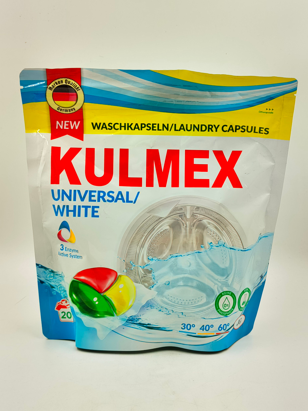 Капсулы для стирки Kulmex Universal/White с энзимами, 20 капсул (Германия)