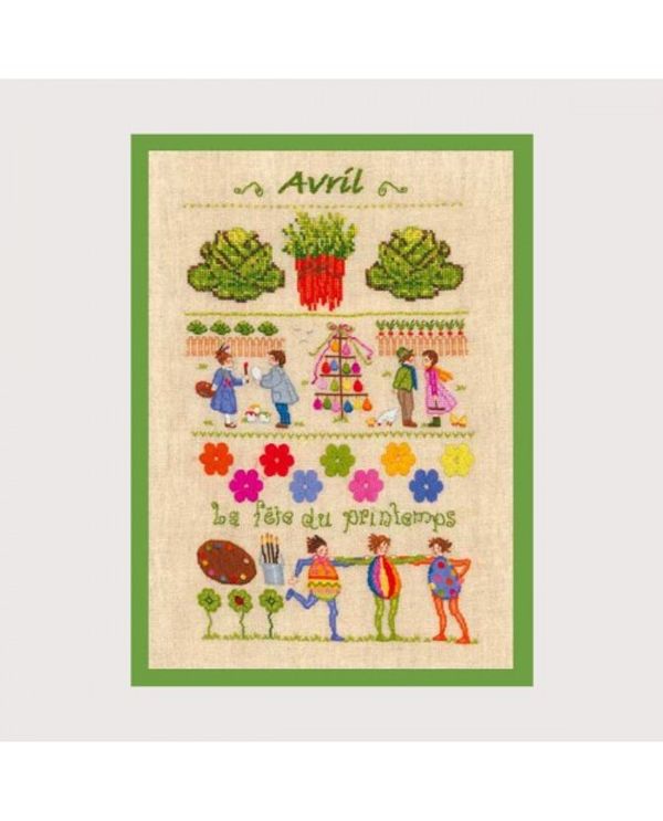 Набор для вышивания нитками Le Bonheur des Dames, Avril (Апрель), 18х28 см
