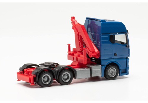 Тягач MAN TGX GX 6x4 с краном-манипулятором, синий