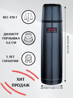 Термос THERMOS® FBB-1000 BC MB 1,0L синий (853288)