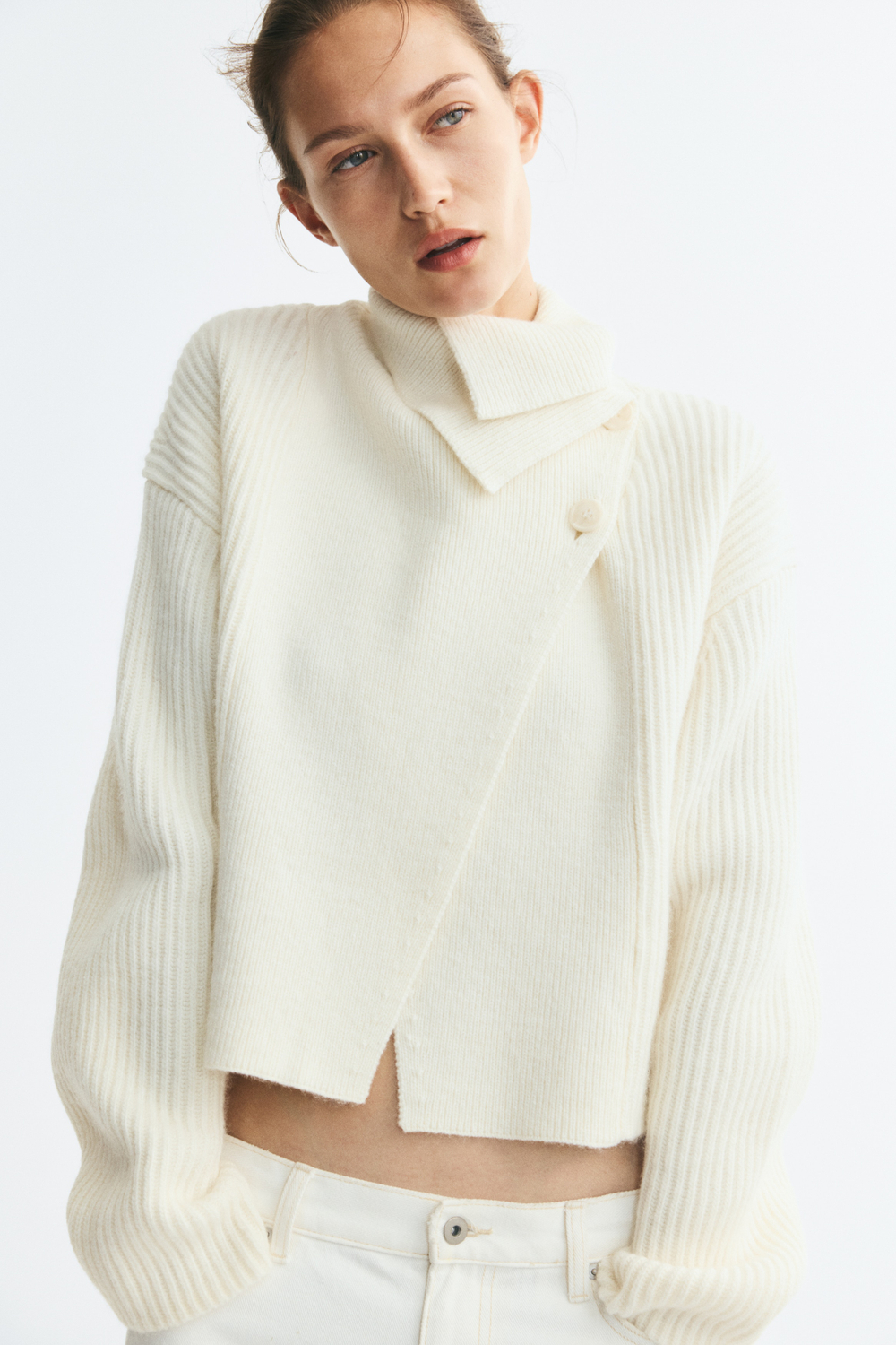 Кардиган с запахом из смеси шерсти - H&M