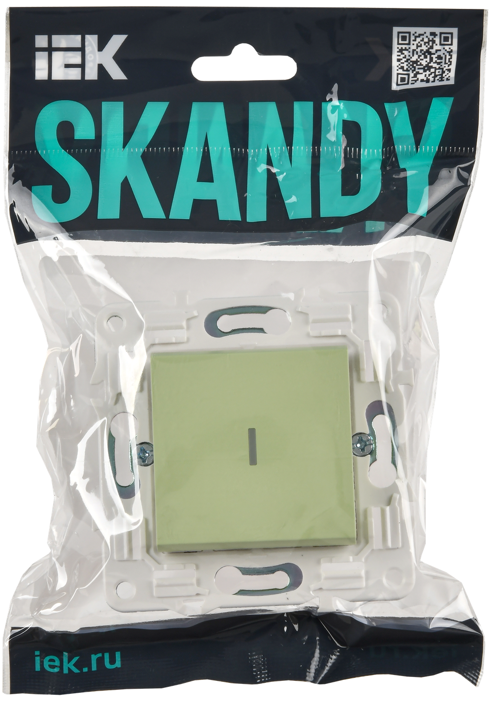 SKANDY Выключатель 1-клавишный проходной с индикацией 10А SK-V08G мятный IEK