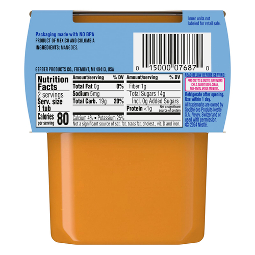 Gerber, 2nd Foods®, Sutter, манго, 2 упаковки по 113 г (4 унции)