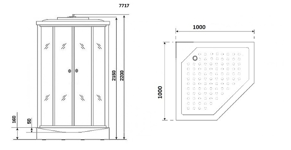Душевая кабина Niagara Luxe NG-7717W 100x100 с гидромассажем