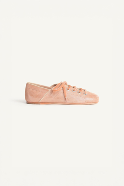 ZARA КОЖАНЫЕ ТУФЛИ НА ШНУРОВКЕ - LIMITED EDITION, РОЗОВЫЙ
