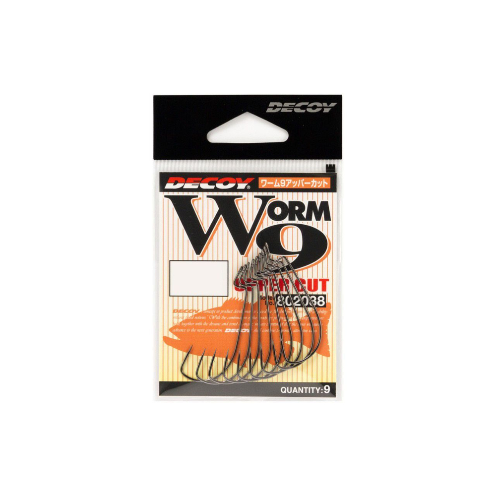 Крючок Decoy офсетный Worm 9 Upper Cut #1/0 (в упаковке 9 штук)