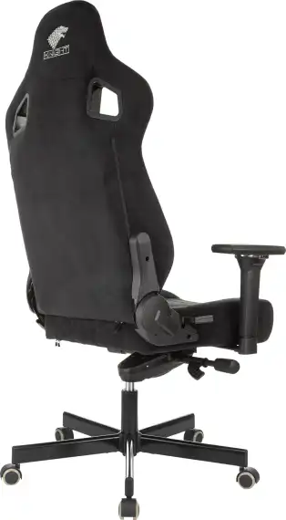 Кресло игровое Knight Hunter черный Alfa Black искусственная замша с подголов. крестов. металл