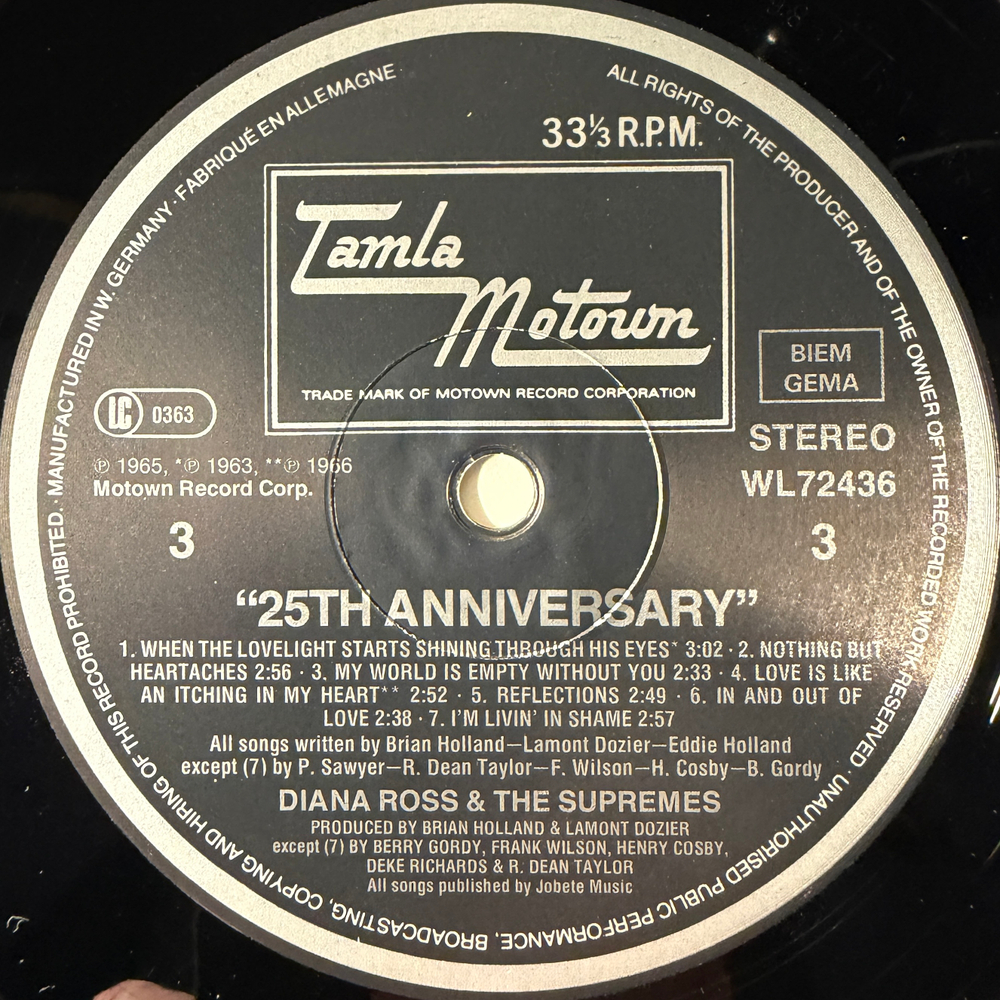 Diana Ross And The Supremes ‎– 25th Anniversary 3LP (Германия 1986г.)