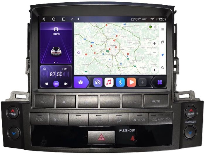 Магнитола для Lexus LX570 2007-2015 - Kuberg KP-L9001FW QLed, Android 12, Быстрая, CarPlay, 4G SIM-слот