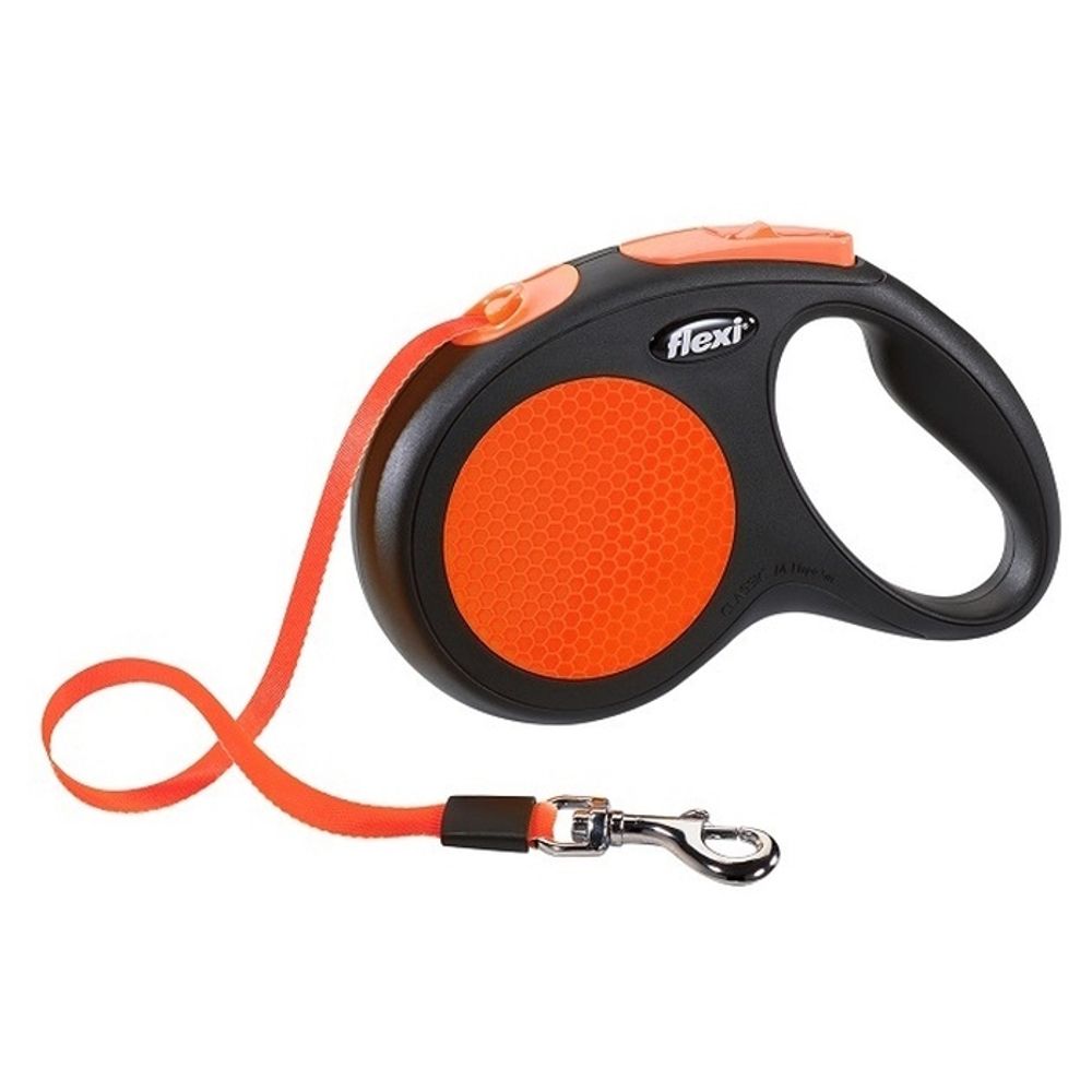 Рулетка Flexi Limited Edition New Neon M (до 25 кг) лента 5 м, оранжевый неон