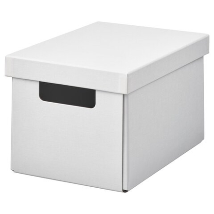 IKEA FJÄDERHARV  (ИКЕА ФЙЭДЕРХАРВ)  -  Коробка с крышкой - белый 18x25x16 см