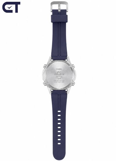 CASIO EFV-C120P-1A2DF EDIFICE мужские наручные часы — компактная аналогово-цифровая модель на полимерном ремешке