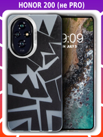 Дизайнерский чехол из пластика для HONOR 200 (не PRO!) с усиленной защитой камеры и глянцем