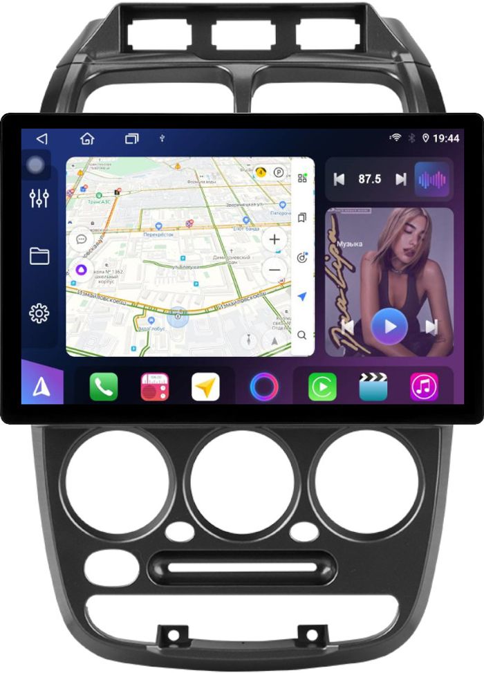 Магнитола для Hyundai Accent 2000-2011 (рамка 3 кнопки) - FarCar BX877 монитор 13" 2K QLED на Android 13, Быстрая, CarPlay, 4G SIM-слот