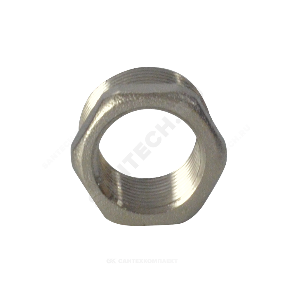 Футорка латунь никель Ду 20х15 (3/4"х1/2") НР/ВР RTP (РосТурПласт) 25122